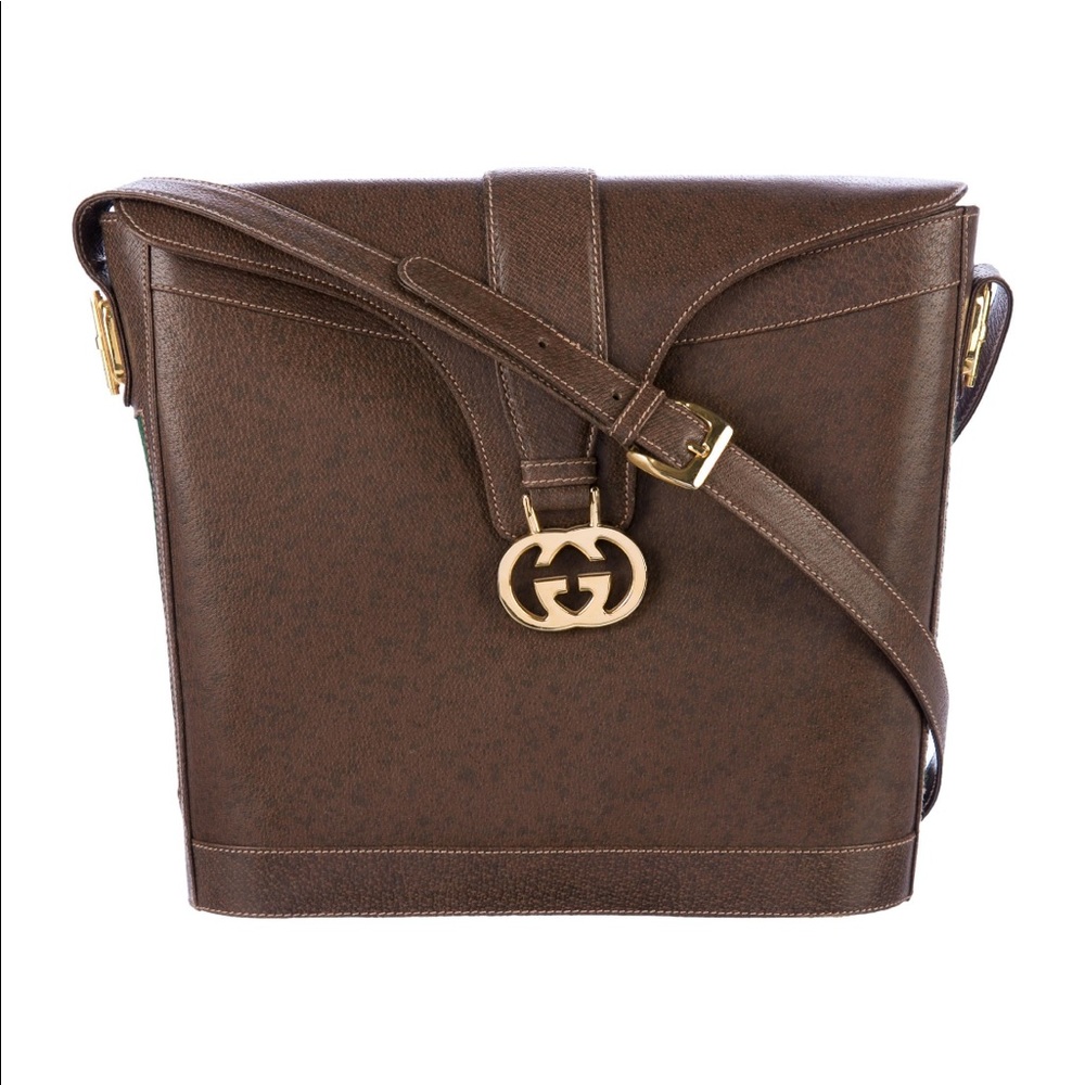 Authentic leather Gucci messenger bag.